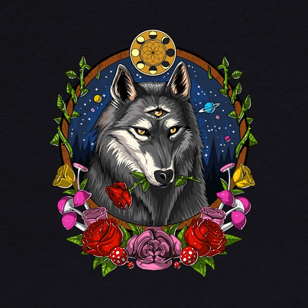 Psychedelic Wolf by underheaven